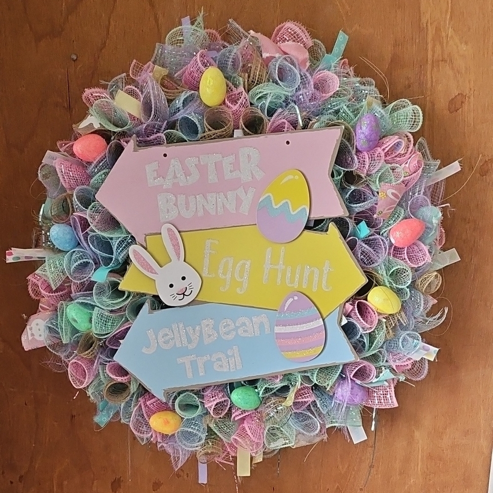 Easter Bunny Egg Hunt Wreath